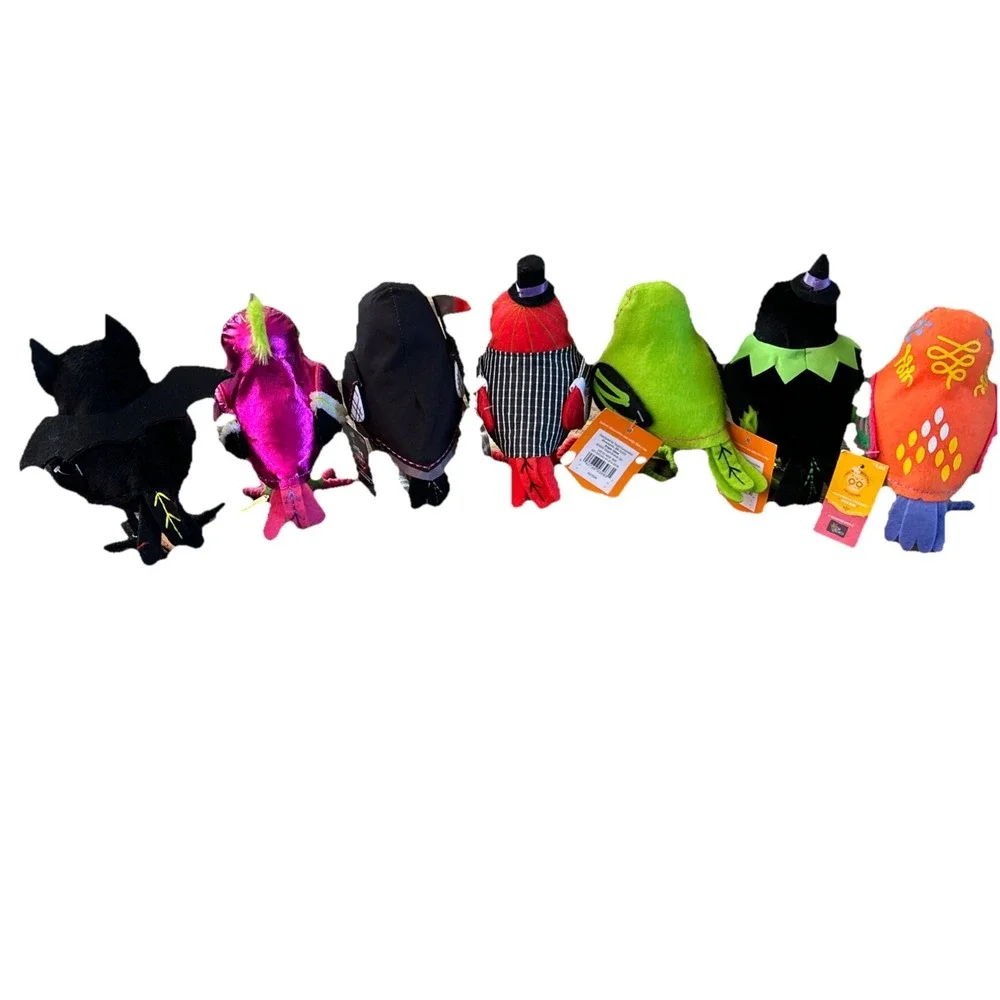 Target 2024‎ Hyde & EEK! Featherly Friends Halloween Fabric Birds SET OF 7
